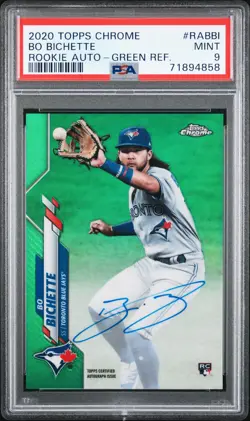 2020 TOPPS CHROME RC AUTOS GREEN REFRACTOR #RABBI BO BICHETTE 57/99 PSA 9 AUTO - Image 1