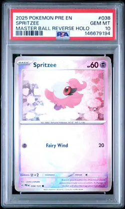 2025 POKEMON PRE EN-PRISMATIC EVOLUTIONS #038 SPRITZEE PSA 10 - Image 1