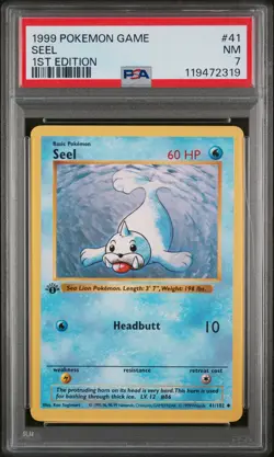 1999 Pokemon Game #41 Seel PSA 7 1st Edition - Image 1