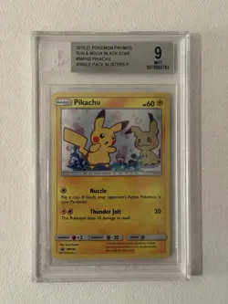 Pikachu #SM162 Pokemon Sun & Moon Black Star Promo 2019 BGS 9 Mint - Image 1