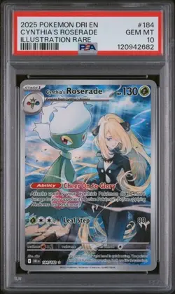 POKEMON DRI EN-DESTINED RIVALS ILLUSTRATION RARE CYNTHIA'S ROSERADE PSA 10 - Image 1