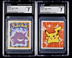 Pokemon Topps Merlin Series 1 Gengar Pikachu Lot CGC 7 NM 😈🔥 - Image 1