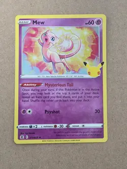2021 Mew Holo #011/025 Sword & Shield Celebrations Pokemon TCG - Image 1