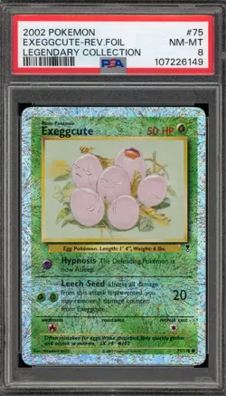 Pokemon Exeggcute Legendary Coll. Reverse Holo #75 PSA 8 - Image 1
