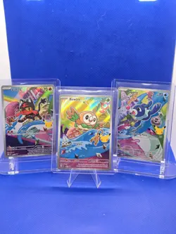 Pokemon TCG Promo Holo Rowlet Litten Popplio 2026 MEP 043-045 Saboteri - Image 1