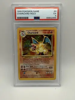 1999 Pokemon Charizard Holo Base Unlimited PSA 5 04/102 #4 - Image 1
