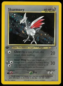 1999 Pokemon Neo Genesis 1st Edition Holofoil Skarmory 13 - Image 1