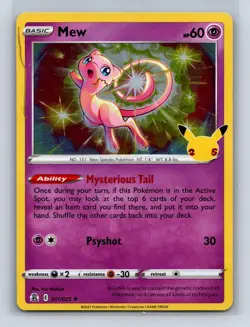 MEW 011/025 HOLO R CELEBRATIONS POKEMON LP - Image 1