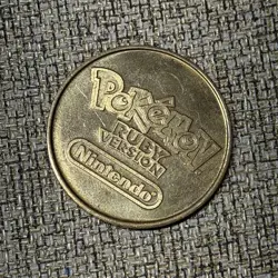2003 Nintendo Pokemon Ruby Limited Edition Gameboy GROUDON Holo Collector Coin - Image 2