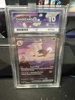 Pokemon 151 Charizard ex 199/165 SIR GEM MINT 10 ACE Graded – Scarlet & Violet - Image 1