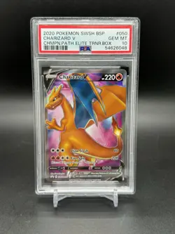 2020 Pokemon Champions Path ETB Promo Charizard V SWSH050 PSA Gem Mint 10 - Image 1