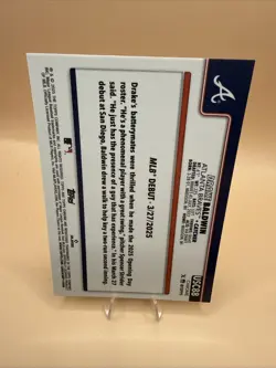 Drake Baldwin 2025 Topps Chrome Update Sepia Refractor Rookie Card RC SP Braves - Image 2