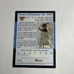 Andrew McCutchen 2005 Bowman First Year Rookie Card #BDP63 Pirates MLB RC - Image 3