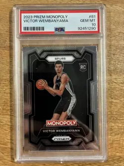Victor Wembanyama Rookie Card 2023-24 Prizm Monopoly #81 PSA 10 - Image 1
