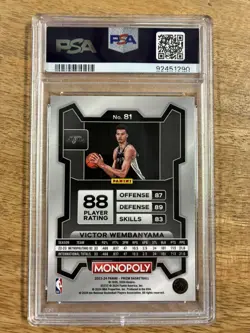 Victor Wembanyama Rookie Card 2023-24 Prizm Monopoly #81 PSA 10 - Image 2