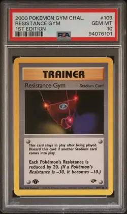 PSA 10 Pokemon 2000 Gym Challenge *1st Edition* RESISTANCE GYM 109/132 Trainer - Image 1