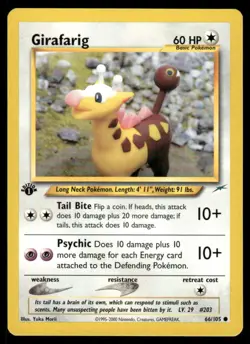 Pokemon Cards Girafarig 66/105 1ST EDITION Neo Destiny WOTC Common NM *2 - Image 1