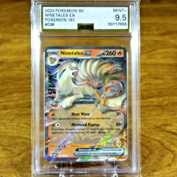 Pokemon SV 151 Ninetales EX 038/165 AGS Mint+ 9.5 Full Art Holo Double Rare 2023 - Image 1