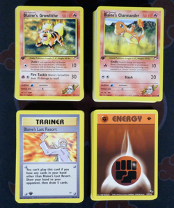 NM/HP (1st edition) COMPLETE Pokemon GYM HEROES Set 90-Card UNCOMMON/COMMON ed#1 - Image 1