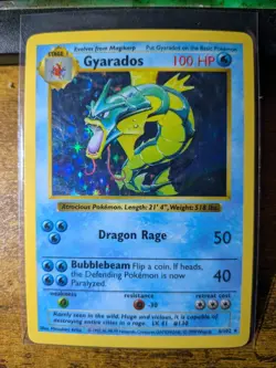 Gyarados Pokemon Base Set Shadowless Holo- 006/102 LP - Image 1