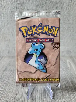 Pokemon Fossil Lapras Artwork Booster Pack 1999 Factory Sealed - Image 1