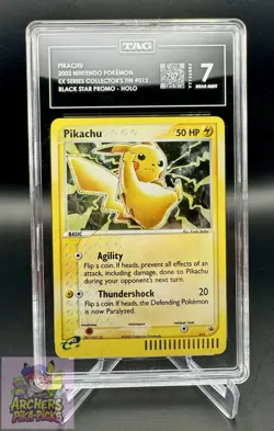PIKACHU-NM-2003 POKEMON BLACK STAR PROMO #012 PIKACHU-HOLO-TAG 7-FREE SHIPPING! - Image 1