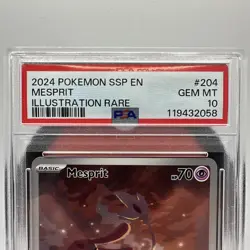 2024 Pokemon SV Surging Sparks SSP EN Mesprit IR 204/191 204 PSA 10 - Image 2