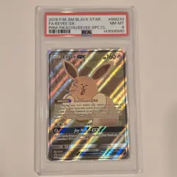 2019 Pokemon SM Black Star Promo Eevee GX #SM233 PSA 8 NM - Image 1