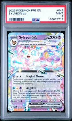 2025 POKEMON PRE EN-PRISMATIC EVOLUTIONS #041 SYLVEON EX PSA 9 - Image 1