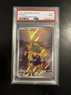 Pokemon Phanpy 205/191 Illustration Rare Holo PSA 9 Sv08 Surging Sparks 2024 - Image 1