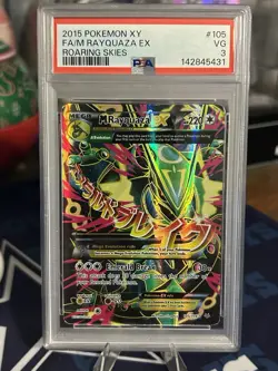 PSA 3 2015 Pokemon XY M Rayquaza EX Roaring Skies Full Art - Image 1