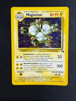 Pokemon Magneton 11/62 Fossil Rara Holo Unlimited Wizards ITA Carte Vintage - Image 1