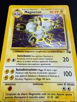 Pokemon Magneton 11/62 Fossil Rara Holo Unlimited Wizards ITA Carte Vintage - Image 4