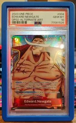 🧭One Piece EDWARD NEWGATE OP02-004 Alt Art PSA 10 ENGLISH White beard ODA ART🏴 - Image 1