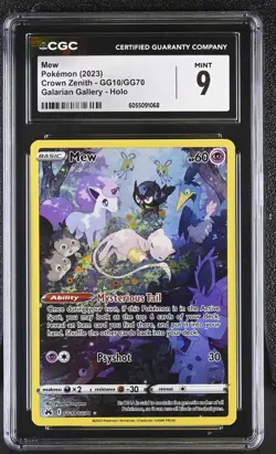 2023 Pokemon Sword & Shield Crown Zenith Galarian Gallery Mew #GG10/GG70 CGC 9 - Image 1