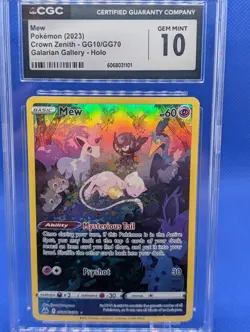 2023 Pokemon SWSH Crown Zenith Mew Galarian Gallery #GG10/GG70 CGC 10 - Image 1