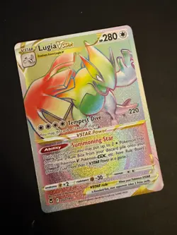 Pokemon TCG Lugia VSTAR Rainbow Secret Rare Card Silver Tempest 202/195 - Image 4