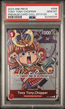 2023 ONE PIECE PREMIUM BANDAI PREMIUM CARD #006 TONY TONY CHOPPER PSA 10 - Image 1