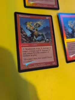 Sparksmith x3 Goblin Onslaught. MTG Card. Old vintage FOIL. Shooting star. - Image 2