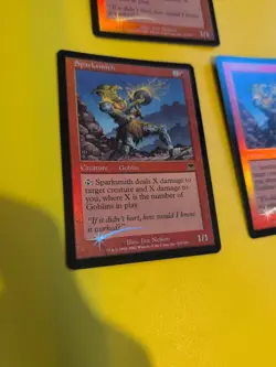 Sparksmith x3 Goblin Onslaught. MTG Card. Old vintage FOIL. Shooting star. - Image 4