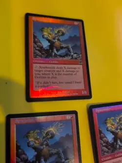 Sparksmith x3 Goblin Onslaught. MTG Card. Old vintage FOIL. Shooting star. - Image 5