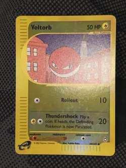 Voltorb 064/147 Aquapolis Reverse Holo Pokemon Card Excellent Condition WOTC Era - Image 1