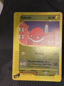 Voltorb 064/147 Aquapolis Reverse Holo Pokemon Card Excellent Condition WOTC Era - Image 2