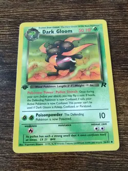 Dark Gloom 36/82 1st Edition Team Rocket Non Holo Pokemon Card - Image 1