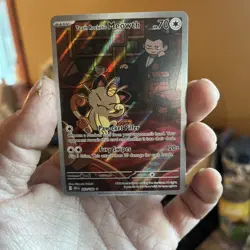Team Rockets Meowth 203/182 SV10 Destined Rivals Illustrated Card Mint Condition - Image 1