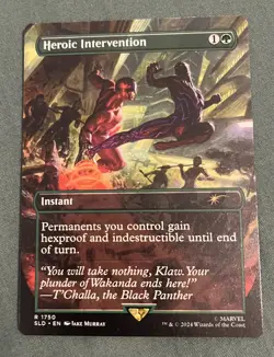 Heroic Intervention Non Foil MTG Marvel Secret Lair Drop, Black Panther - Image 1