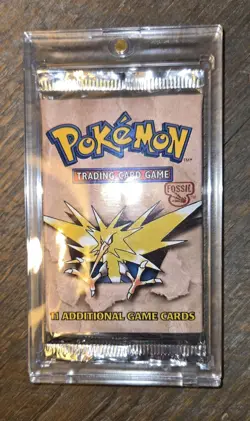 HEAVY 21.08g Pokemon Fossil Unlimited Booster Pack WOTC Factory Sealed With Case - Image 2
