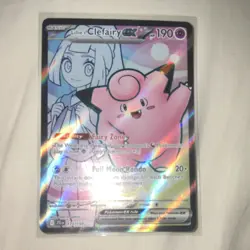 POKEMON LILLIE'S CLEFAIRY EX 173/159 SV09 ULTRA RARE FULL ART HOLO 190HP BASIC - Image 1