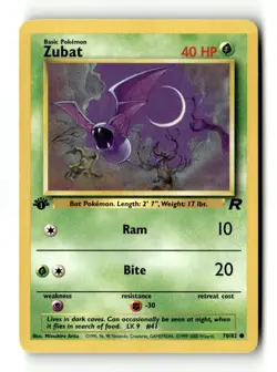 Zubat 70/82 Common Team Rocket Pokemon 1st Edition Near Mint - Image 1
