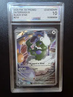 Pokemon TCG Tornadus 210 SV Promo Black Star Holo Legendary AGS 10 Graded - Image 1
